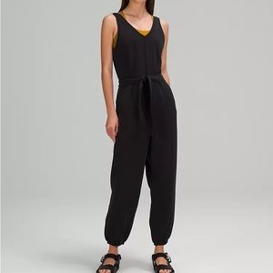 Lululemon Ease of it All V-Neck Jumpsuit Size 10 Black